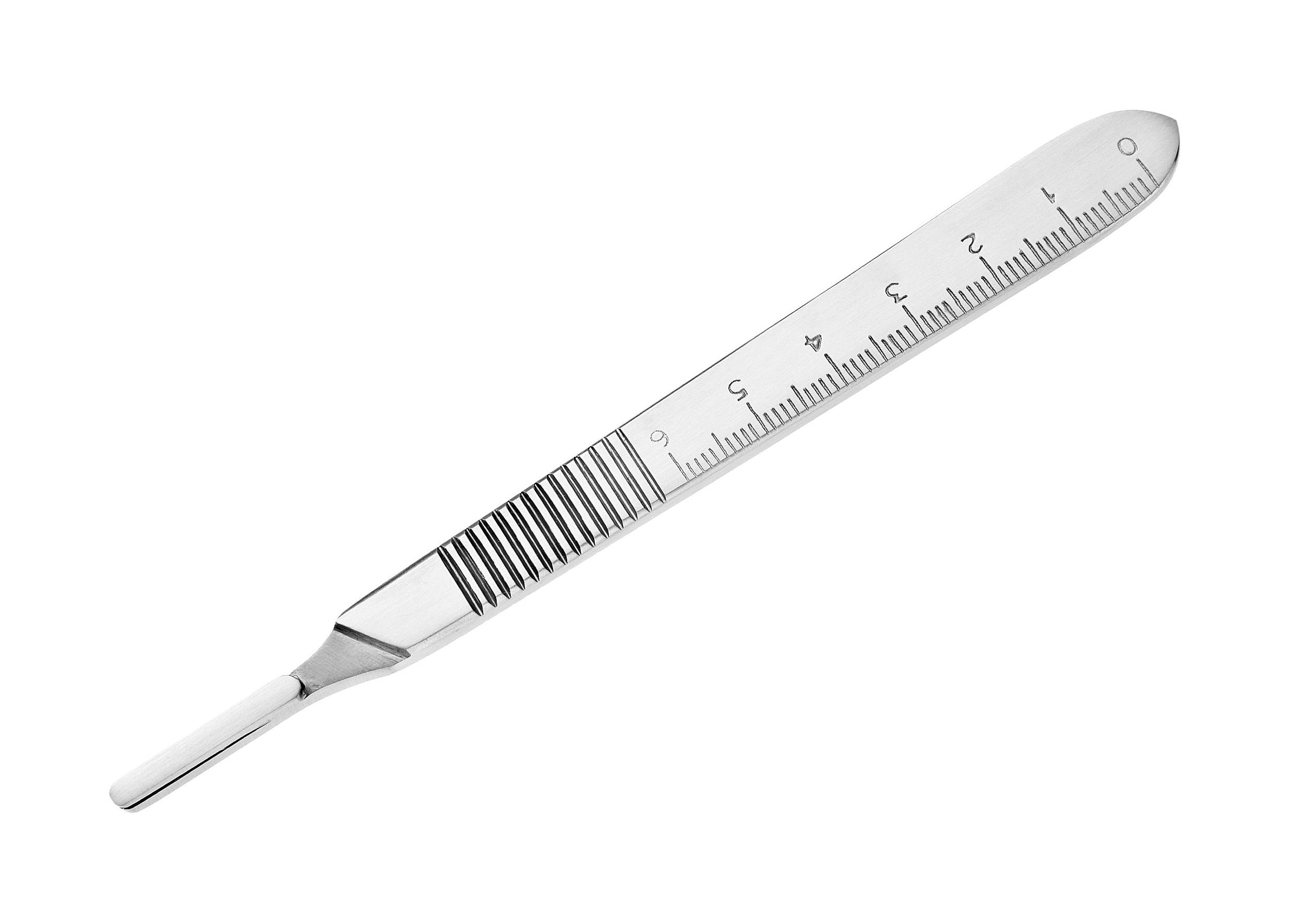 Scalpel handle with scale